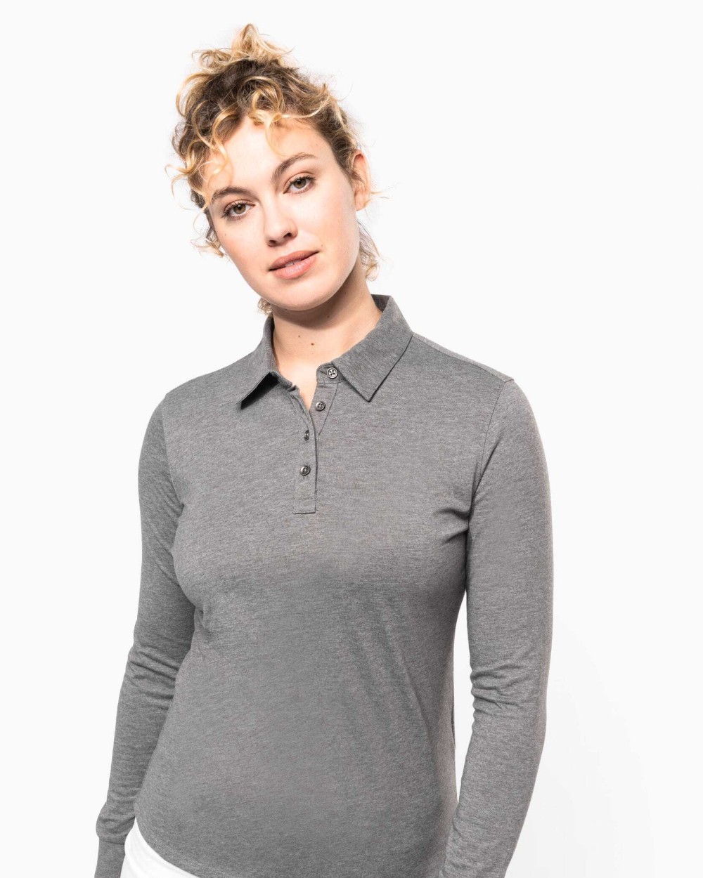 Polos personnalisable KARIBAN Polo jersey manches longues femme