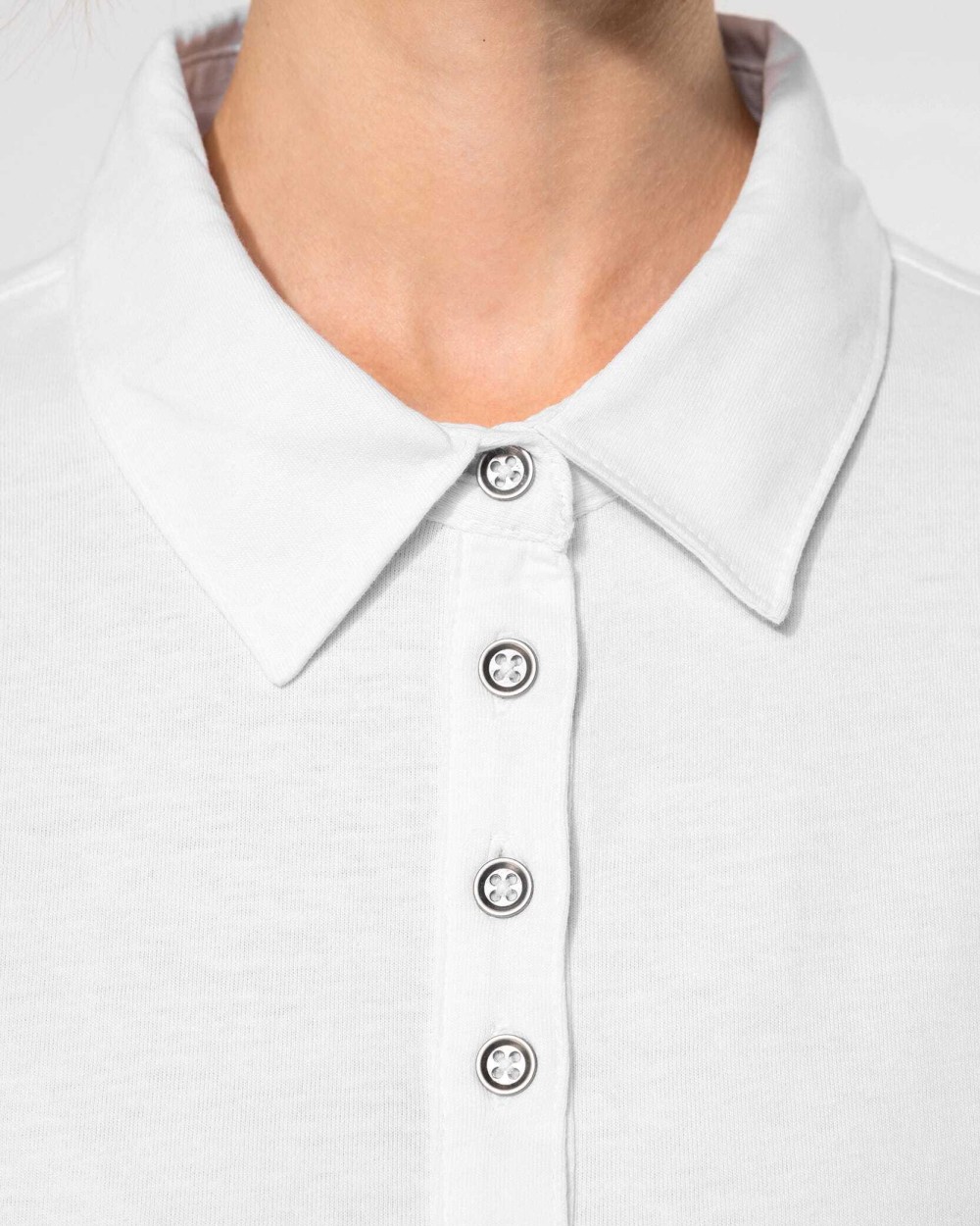 KARIBAN Langarm-Polohemd für Damen aus Jersey Poloshirts personalisierbar