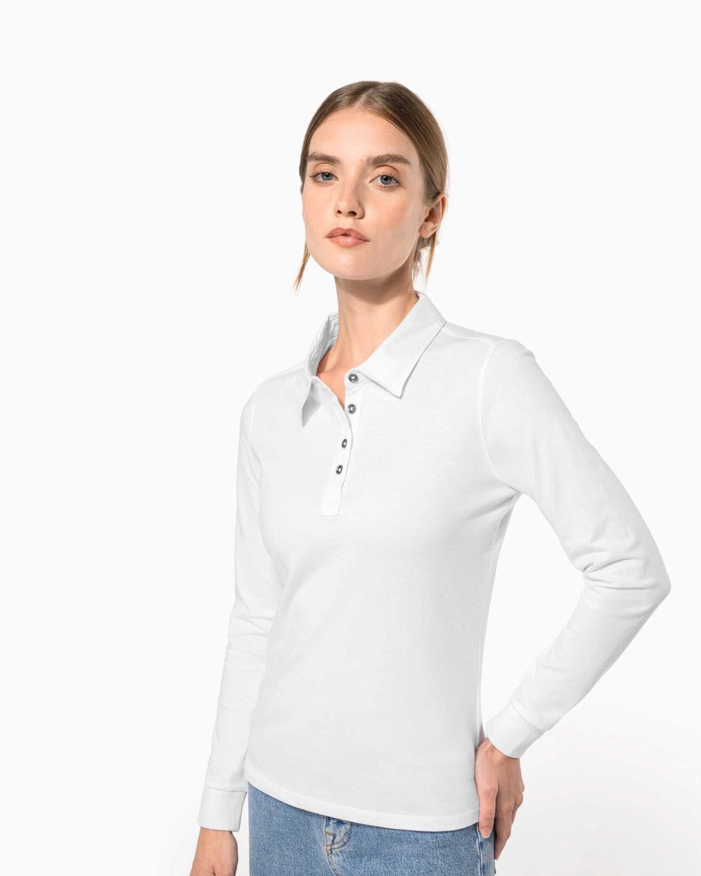 Polos personnalisable KARIBAN Polo jersey manches longues femme