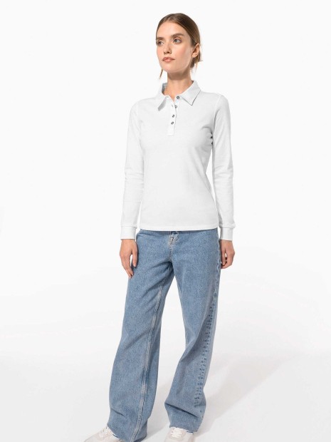 Polos à personnaliser KARIBAN Polo jersey manches longues femme 