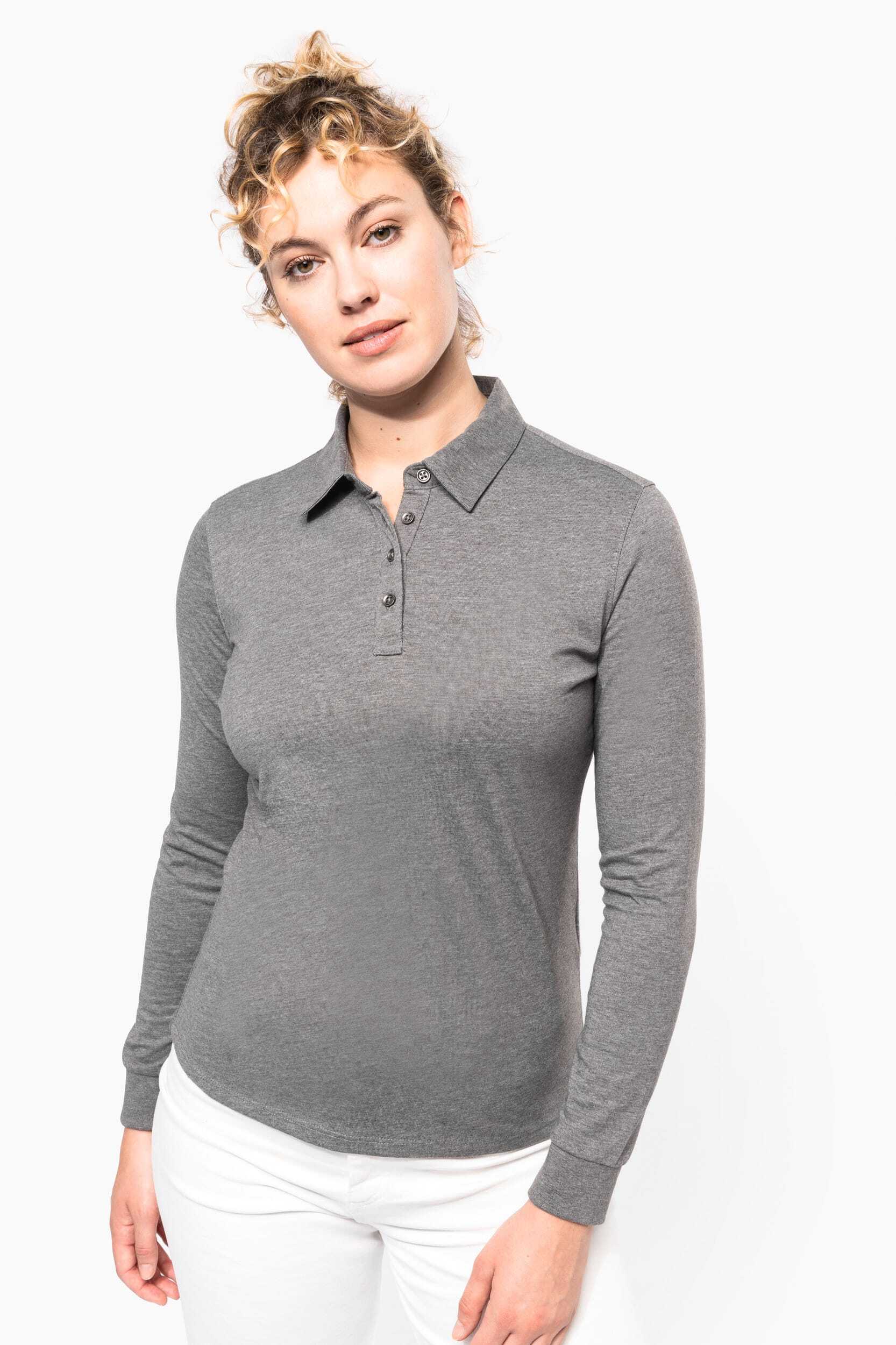 Polos personnalisable KARIBAN Polo jersey manches longues femme