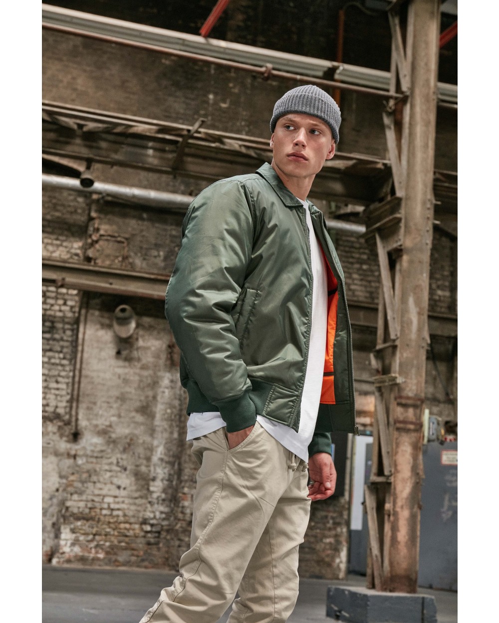 Vestes personnalisable BUILD YOUR BRAND Collar Bomber Jacket