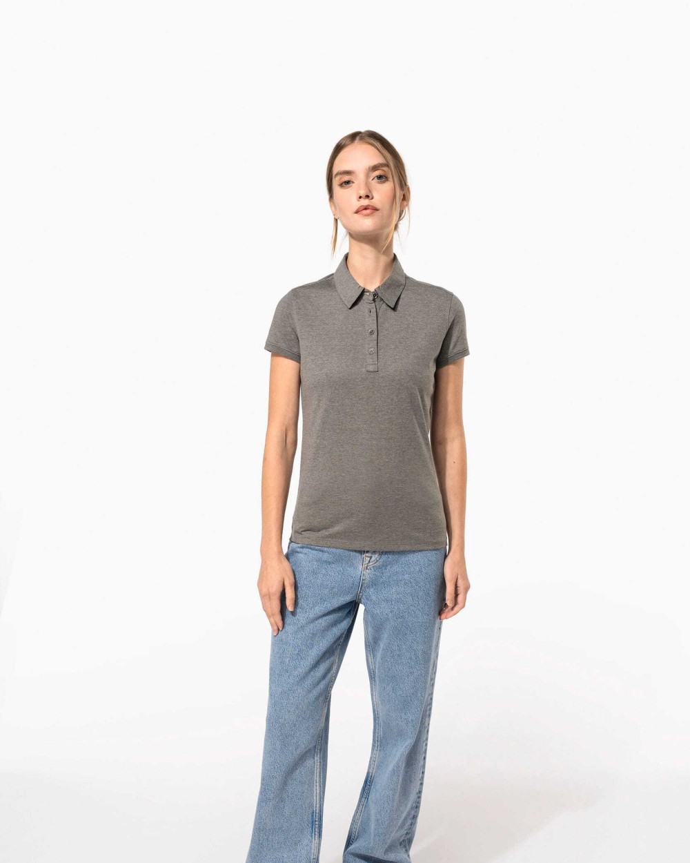 KARIBAN Jersey-Kurzarm-Polohemd für Damen Poloshirts personalisierbar