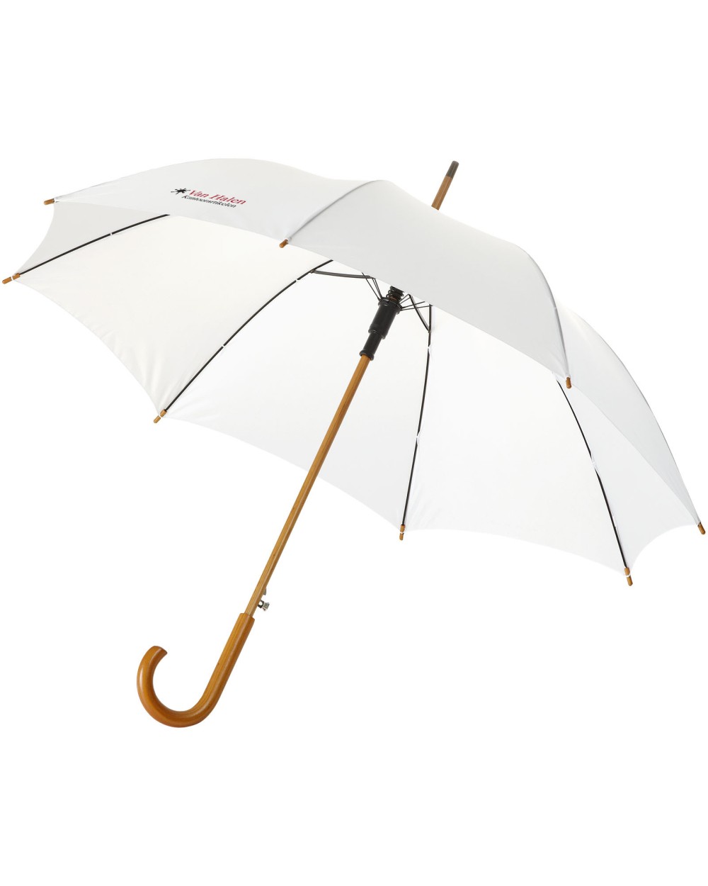 4DO Kyle 23" Automatikregenschirm mit Holzstange und -griff Regenschirme personalisierbar