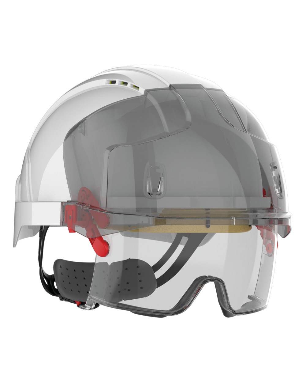 Accessoires personnalisable JSP Casque de sécurité EVO® VISTAlens™ micro-visière, ventilé, avec sur-lunette integrée anti-bu