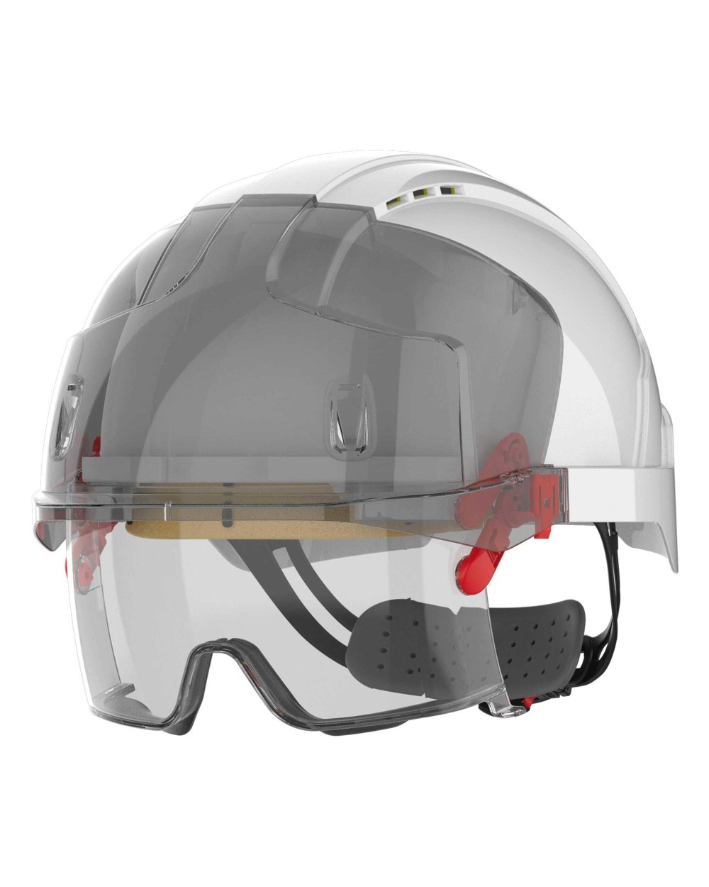 Benodigdheden JSP EVO® VISTAlens™ veiligheidshelm, microvizier, geventileerd, met geïntegreerd anticondens, antikr voor bedrukking &amp; borduring