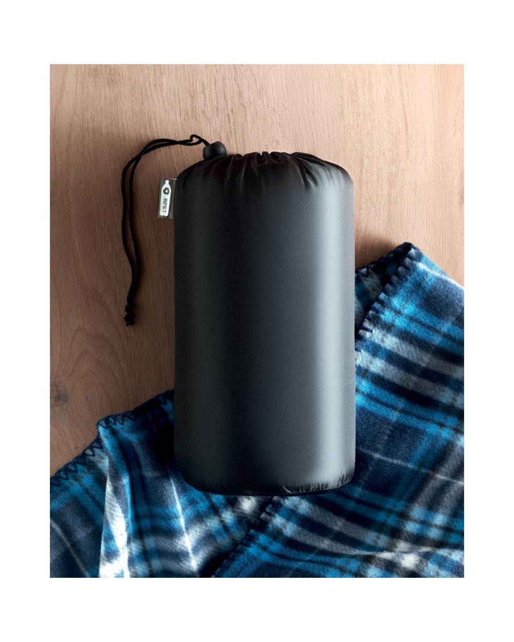 4DO RPET Fleece-Reisedecke Karo Plaids personalisierbar