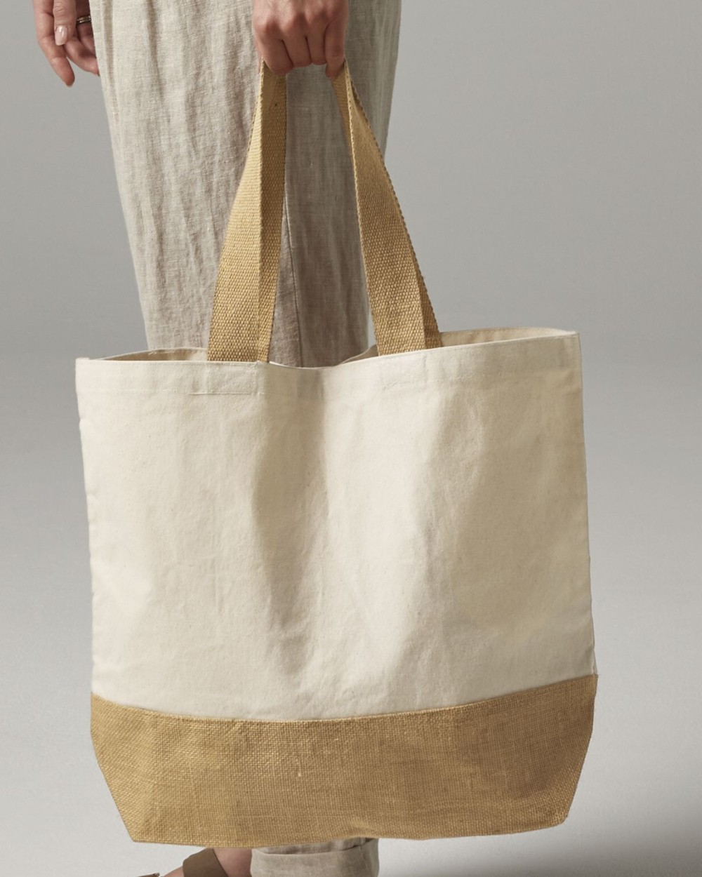 Tote bags personnalisable WESTFORDMILL JUTE BASE CANVAS TOTE