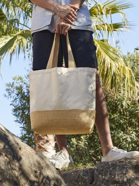 Tote bags à personnaliser WESTFORDMILL JUTE BASE CANVAS TOTE 