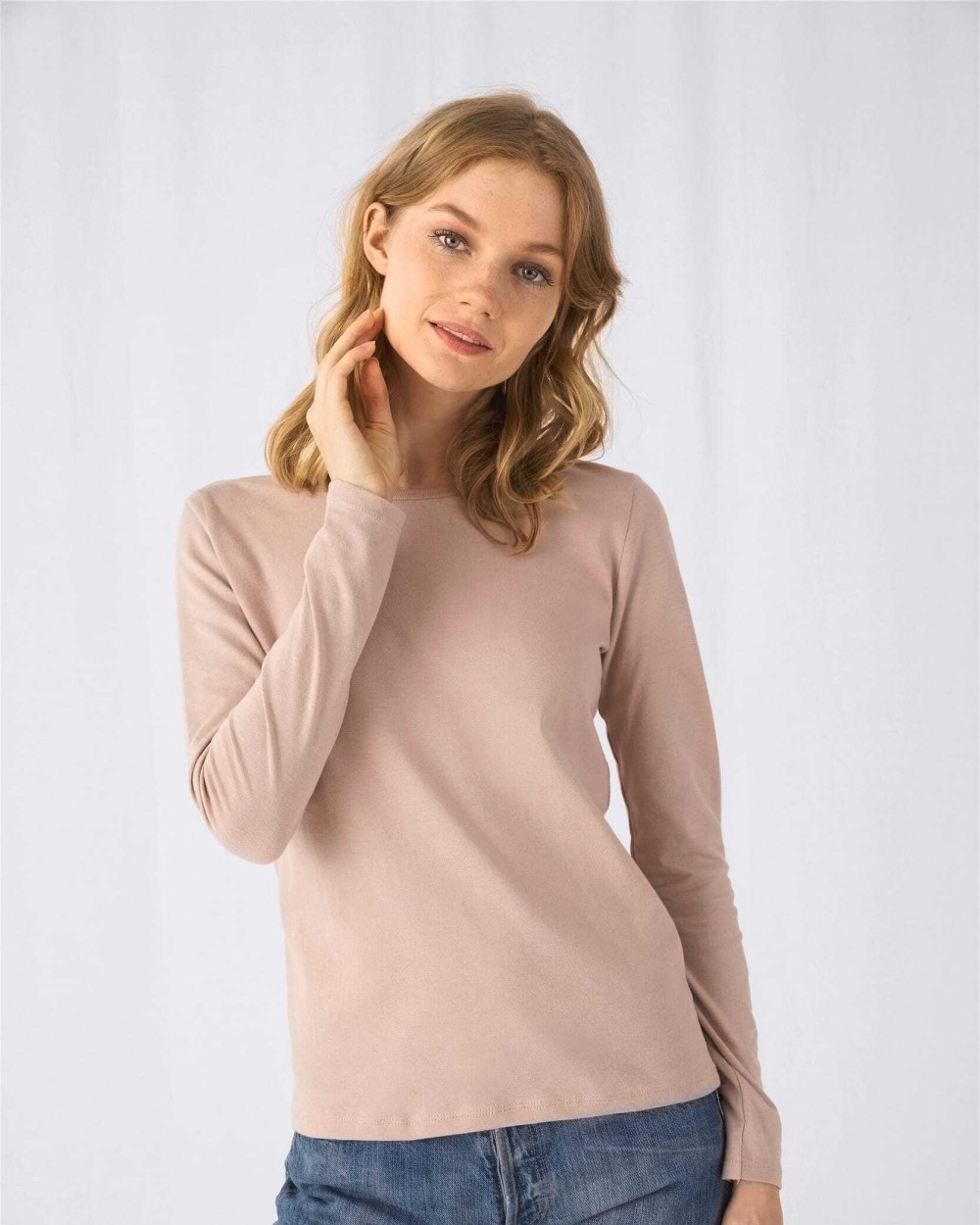 B&C Damen-Langarmshirt #E150 T-Shirts personalisierbar