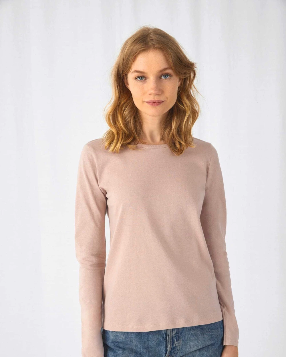 B&C Damen-Langarmshirt #E150 T-Shirts personalisierbar
