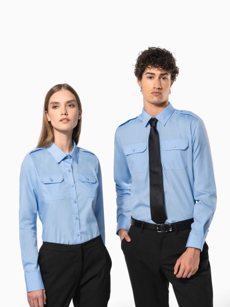 Chemises à personnaliser KARIBAN Chemise pilote manches longues homme 
