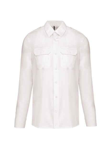 KARIBAN Chemise pilote manches longues homme /api/colors/7a92cd2d-10d2-40b4-928b-296bb7487506 personnalisable