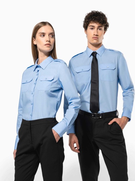 Chemises à personnaliser KARIBAN Chemise pilote manches longues homme 