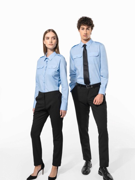 Chemises à personnaliser KARIBAN Chemise pilote manches longues homme 