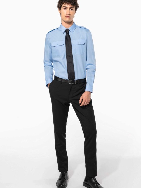 Chemises à personnaliser KARIBAN Chemise pilote manches longues homme 