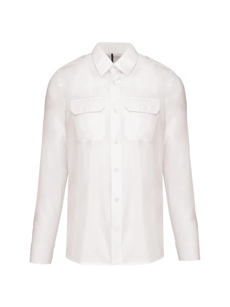 KARIBAN Chemise pilote manches longues homme /api/colors/7a92cd2d-10d2-40b4-928b-296bb7487506 personnalisable