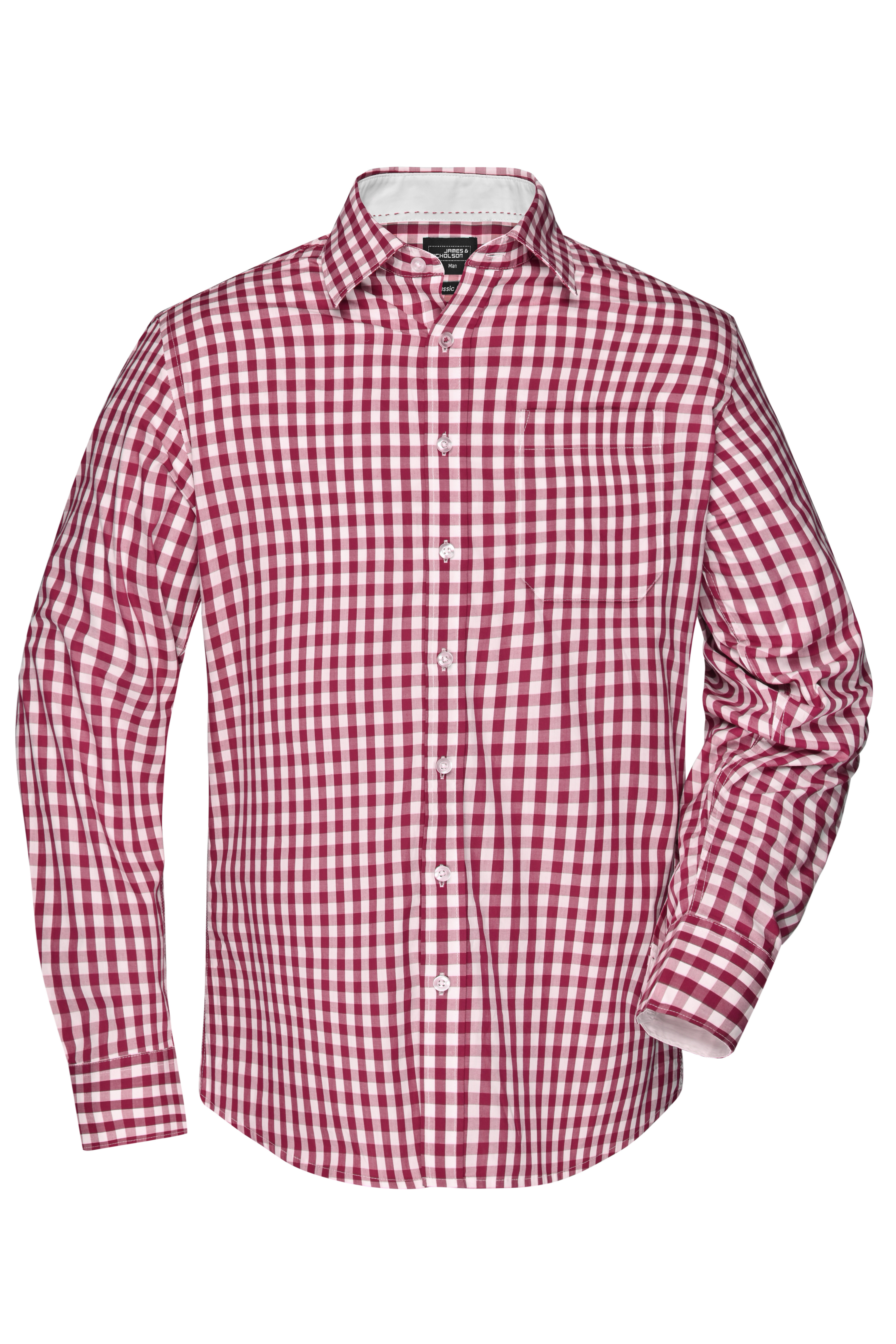 Hemden JAMES & NICHOLSON Men`s Checked Shirt voor bedrukking &amp; borduring