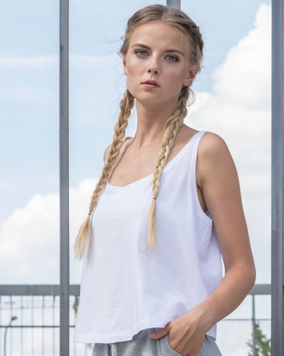 T-shirts BUILD YOUR BRAND Ladies` oversized Tanktop voor bedrukking &amp; borduring