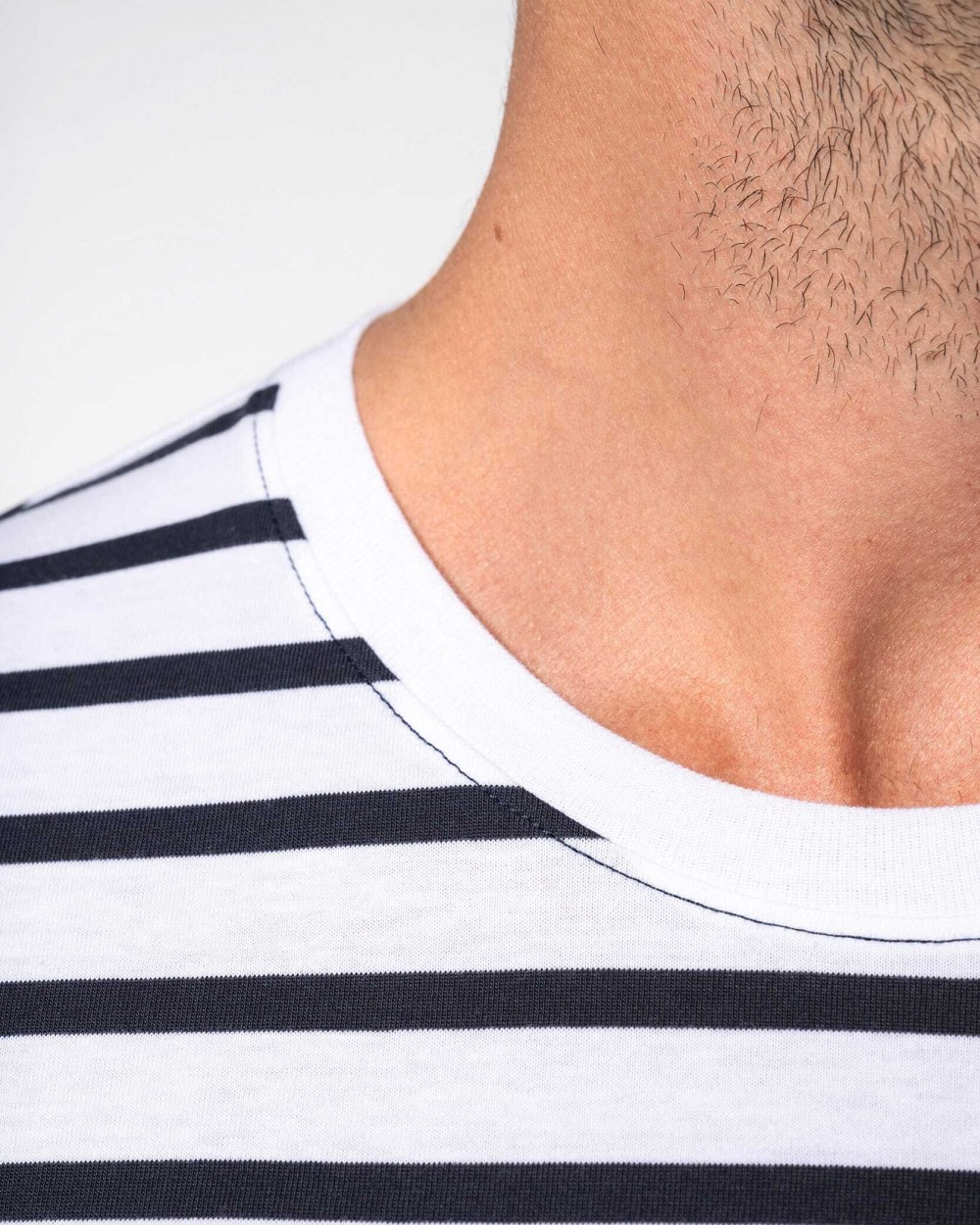 KARIBAN Gestreiftes Kurzarm-T-Shirt im Marine-Stil mit Tasche T-Shirts personalisierbar