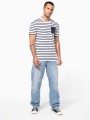 T-Shirts à personnaliser KARIBAN T-shirt rayé marin avec poche manches courtes homme 