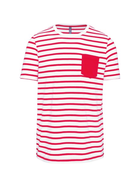 KARIBAN T-shirt rayé marin avec poche manches courtes homme /api/colors/a4add954-0ce4-4cfc-8dc2-86feabed1118 personnalisable
