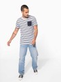 T-Shirts à personnaliser KARIBAN T-shirt rayé marin avec poche manches courtes homme 