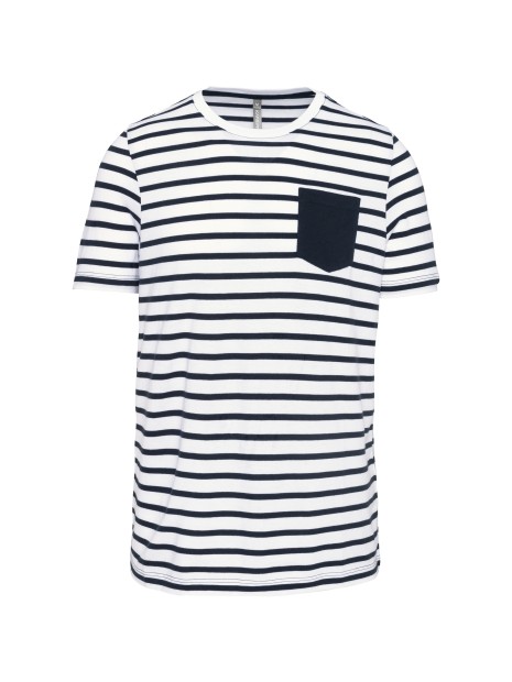 KARIBAN T-shirt rayé marin avec poche manches courtes homme /api/colors/ca65086d-7892-42a6-b871-d99cb94664fc personnalisable