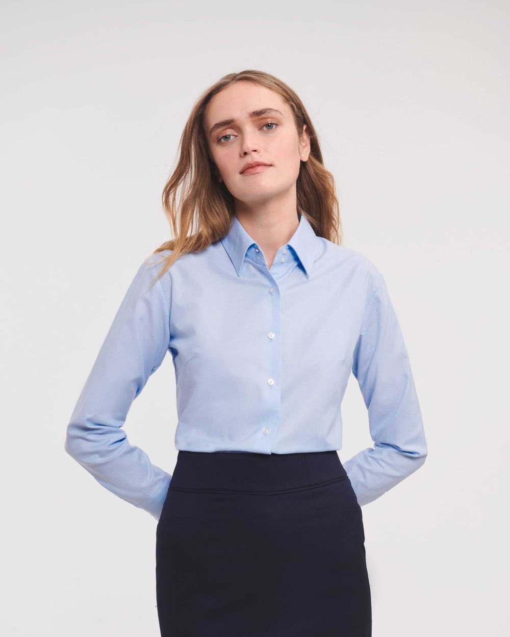 Hemden RUSSELL Ladies' Long Sleeve Easy Care Oxford Shirt voor bedrukking &amp; borduring