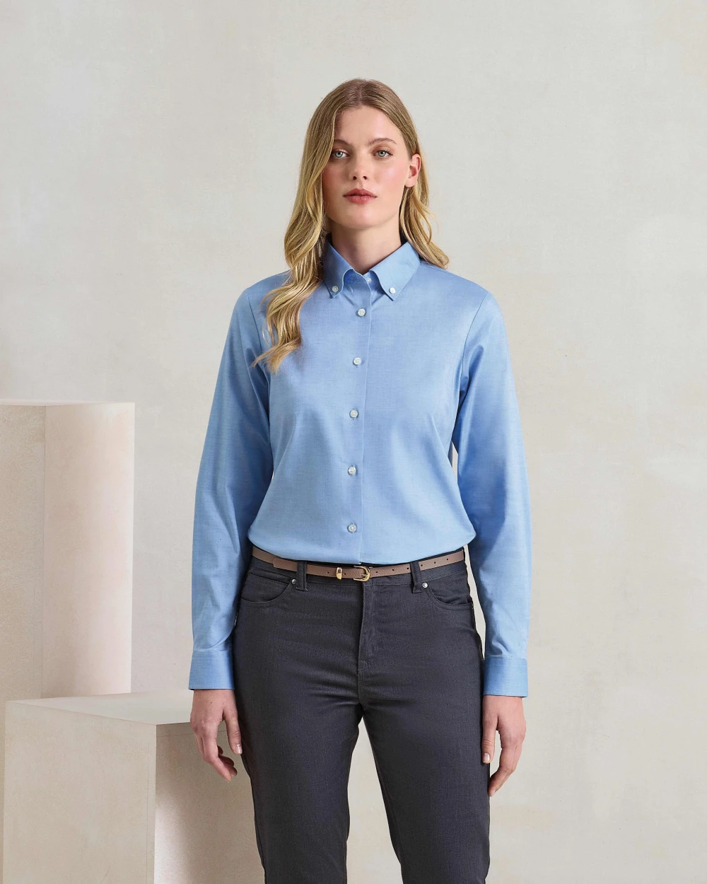 Hemden PREMIER Women's 'Supreme' Oxford long sleeve shirt voor bedrukking &amp; borduring