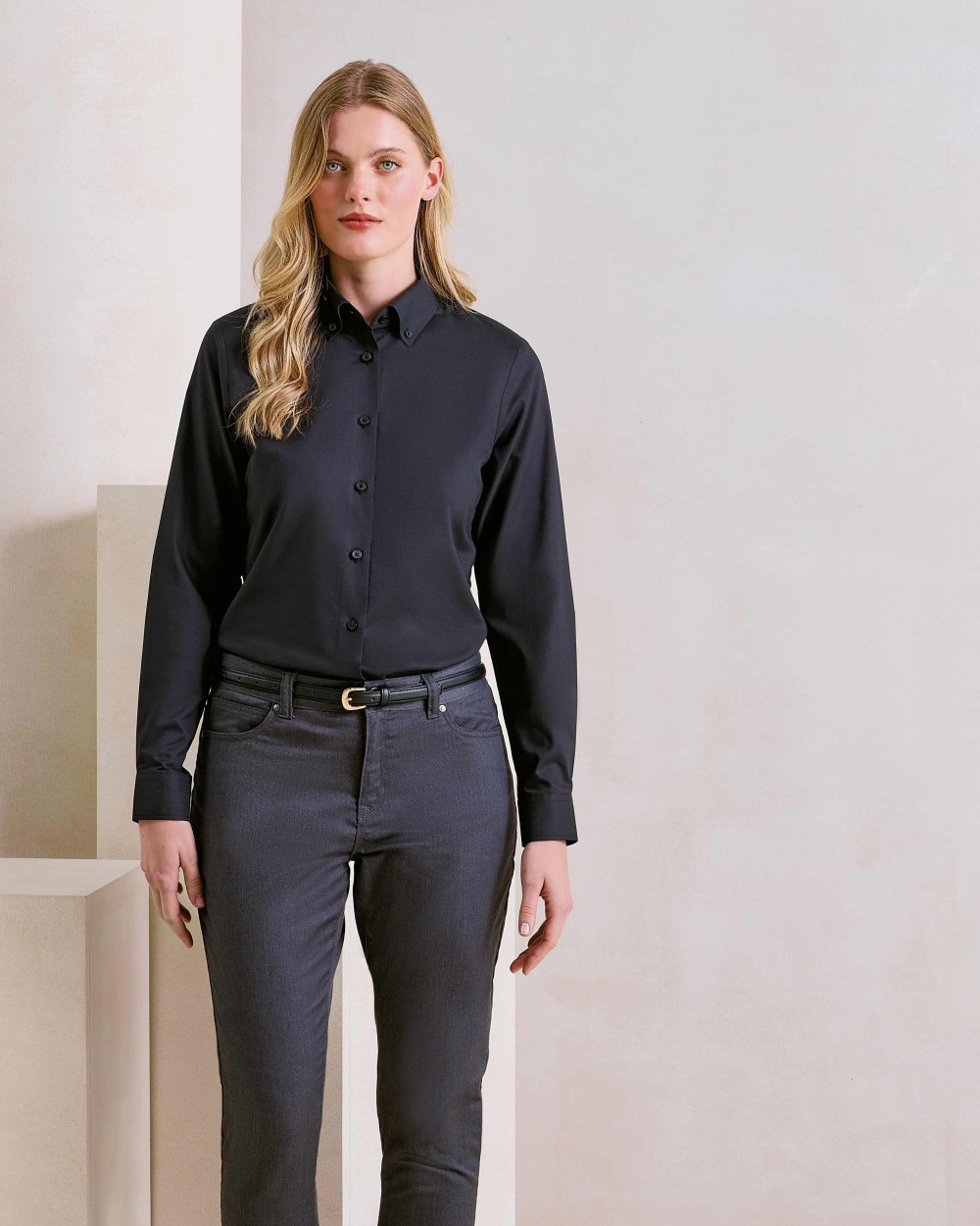 Hemden PREMIER Women's 'Supreme' Oxford long sleeve shirt voor bedrukking &amp; borduring