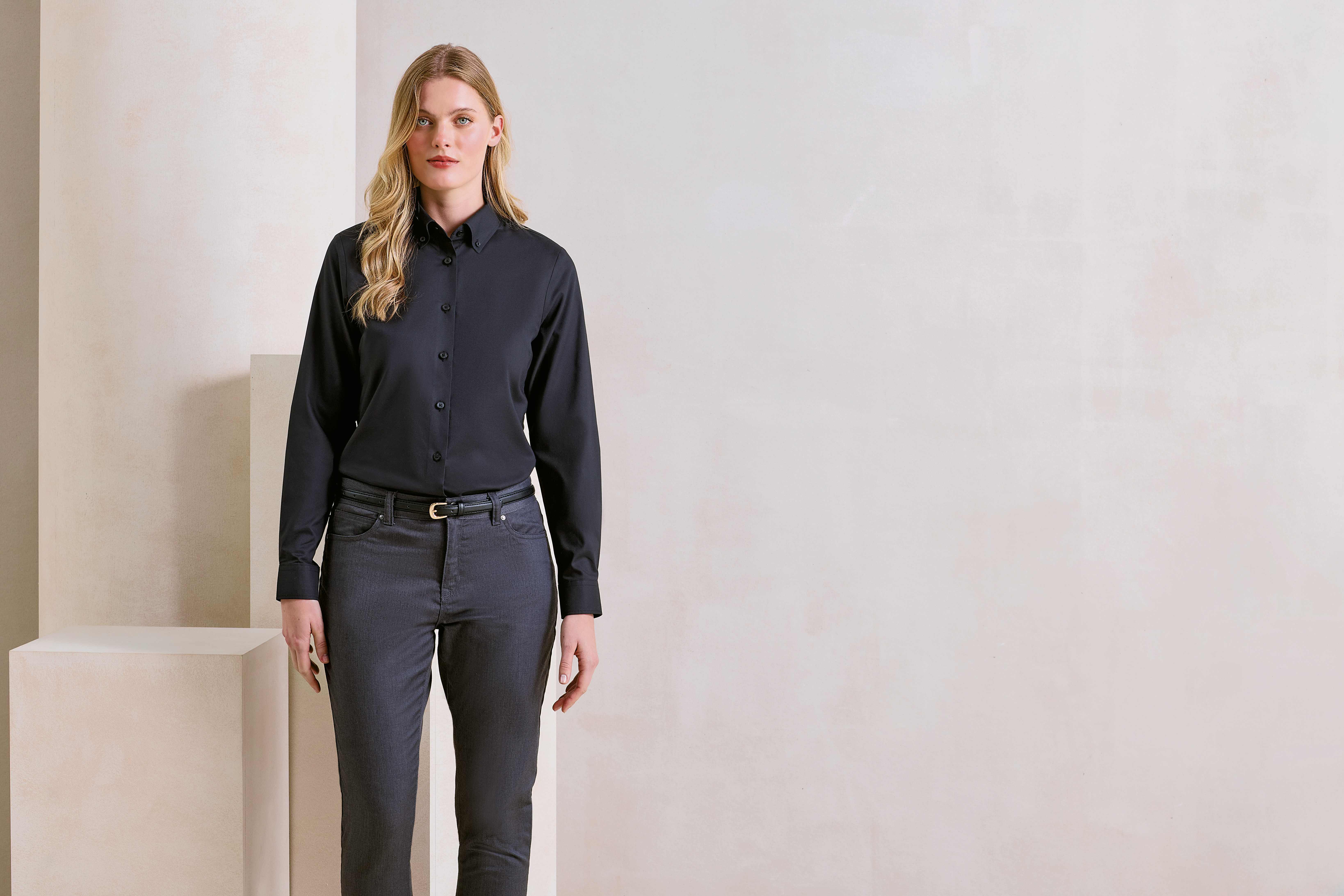 Chemises personnalisable PREMIER Chemisier Oxford Supreme à manches longues pour femme