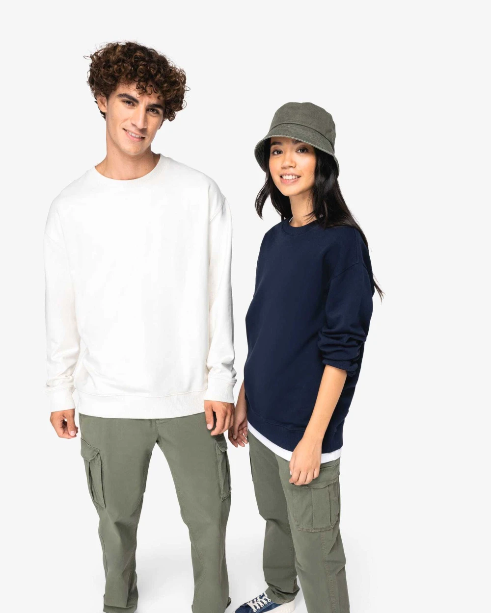 Sweaters & hoodies NATIVE SPIRIT Ecologische uniseks sweater met ronde hals en verlaagde schouders French Terry voor bedrukking &amp; borduring
