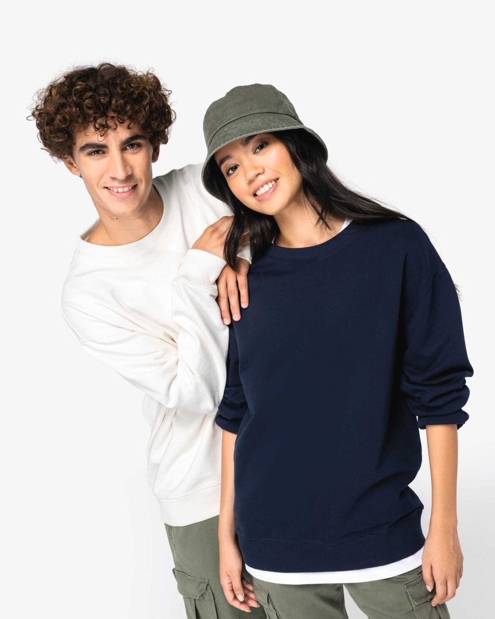 Sweaters & hoodies NATIVE SPIRIT Ecologische uniseks sweater met ronde hals en verlaagde schouders French Terry voor bedrukking &amp; borduring