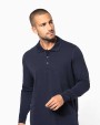 KARIBAN Herren Langarm-Polohemd. Baumwollpiqué Poloshirts personalisierbar