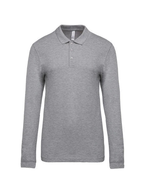 KARIBAN Polo piqué manches longues homme /api/colors/a37ac46b-201c-43db-9085-8f3a99c04b1c personnalisable