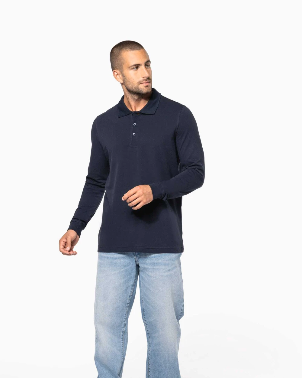 Polos personnalisable KARIBAN Polo piqué manches longues homme