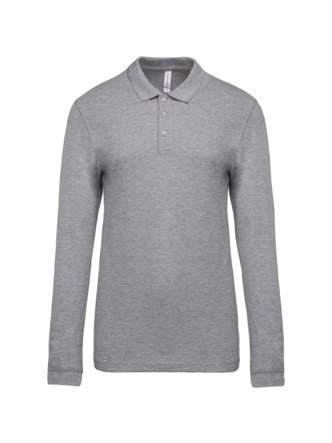 KARIBAN Polo piqué manches longues homme /api/colors/a37ac46b-201c-43db-9085-8f3a99c04b1c personnalisable