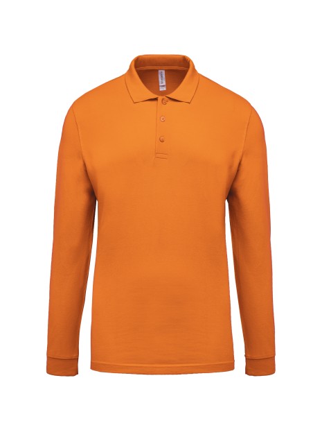 KARIBAN Polo piqué manches longues homme /api/colors/d51260d5-b263-4200-988d-ee19f414959e personnalisable