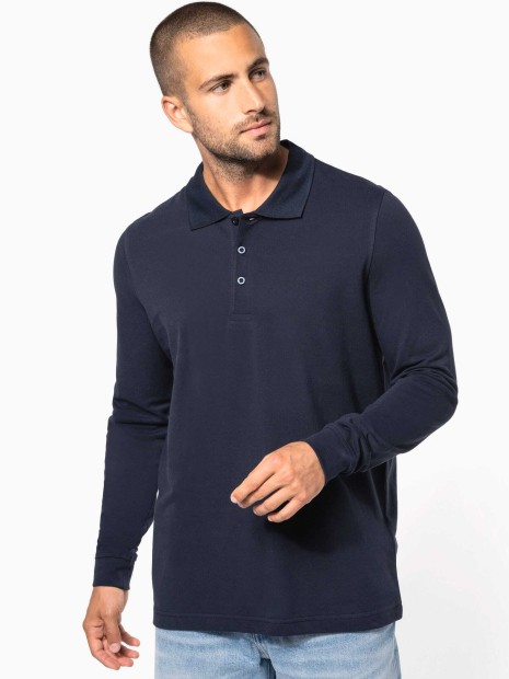 Polos à personnaliser KARIBAN Polo piqué manches longues homme 