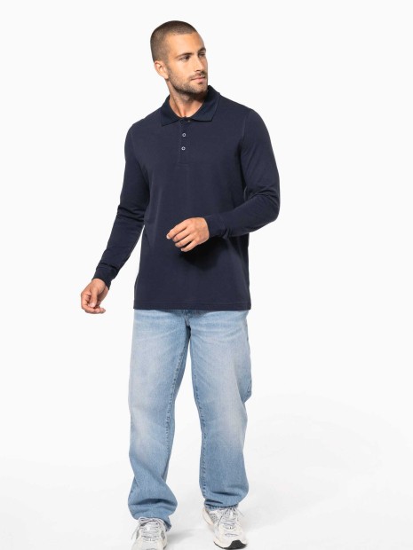 Polos à personnaliser KARIBAN Polo piqué manches longues homme 