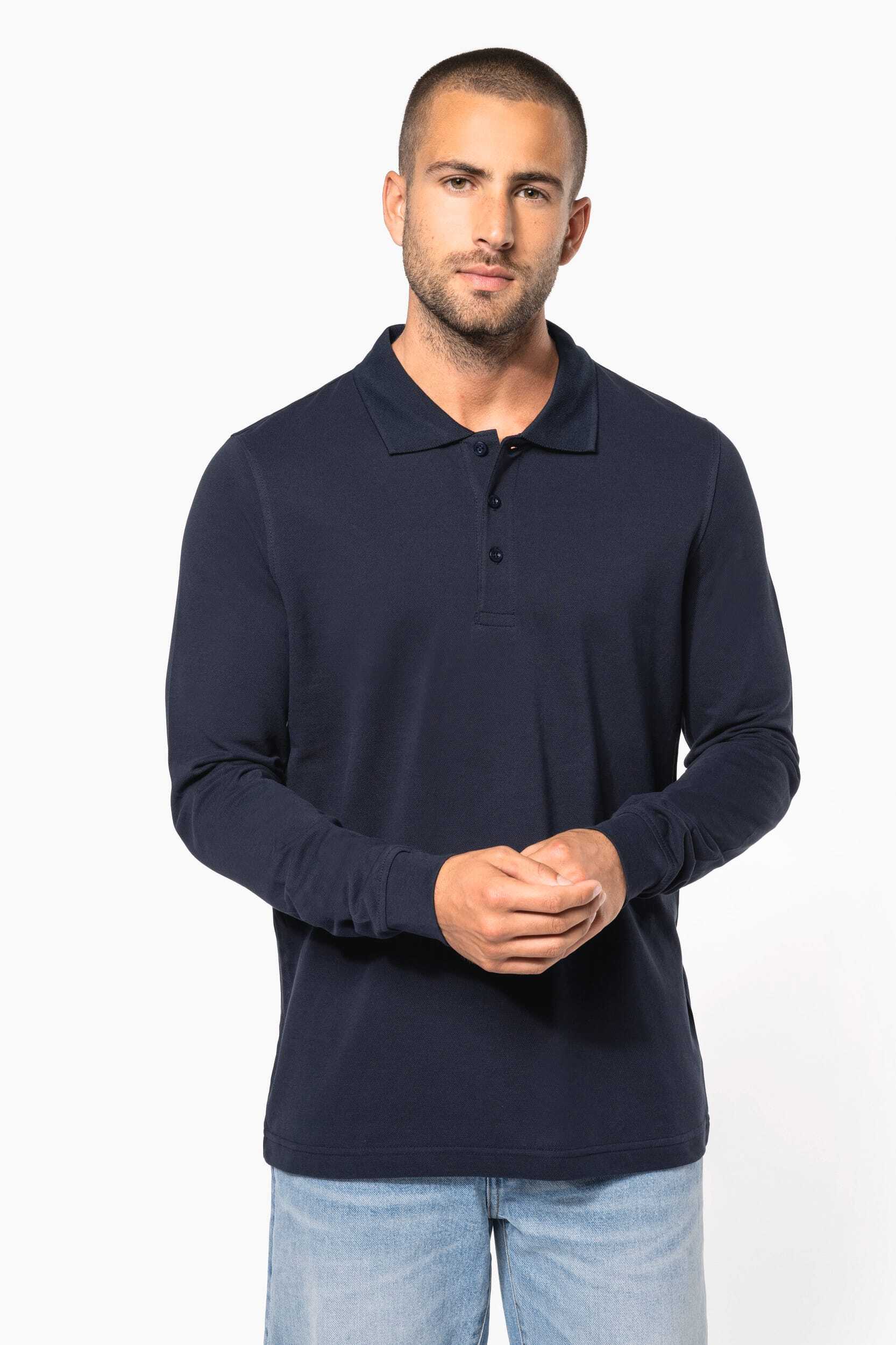 Polos personnalisable KARIBAN Polo piqué manches longues homme