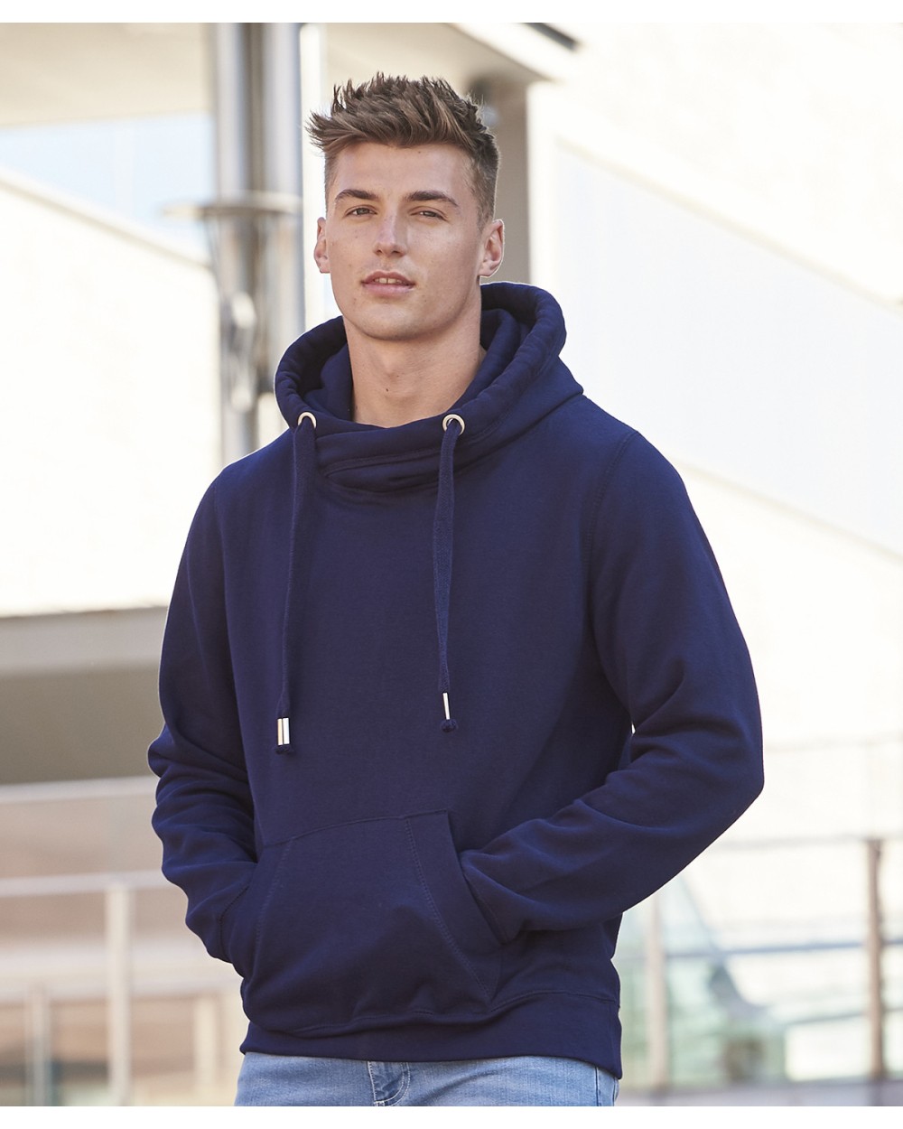 AWDIS CROSS NECK HOODIE Sweatshirts personalisierbar