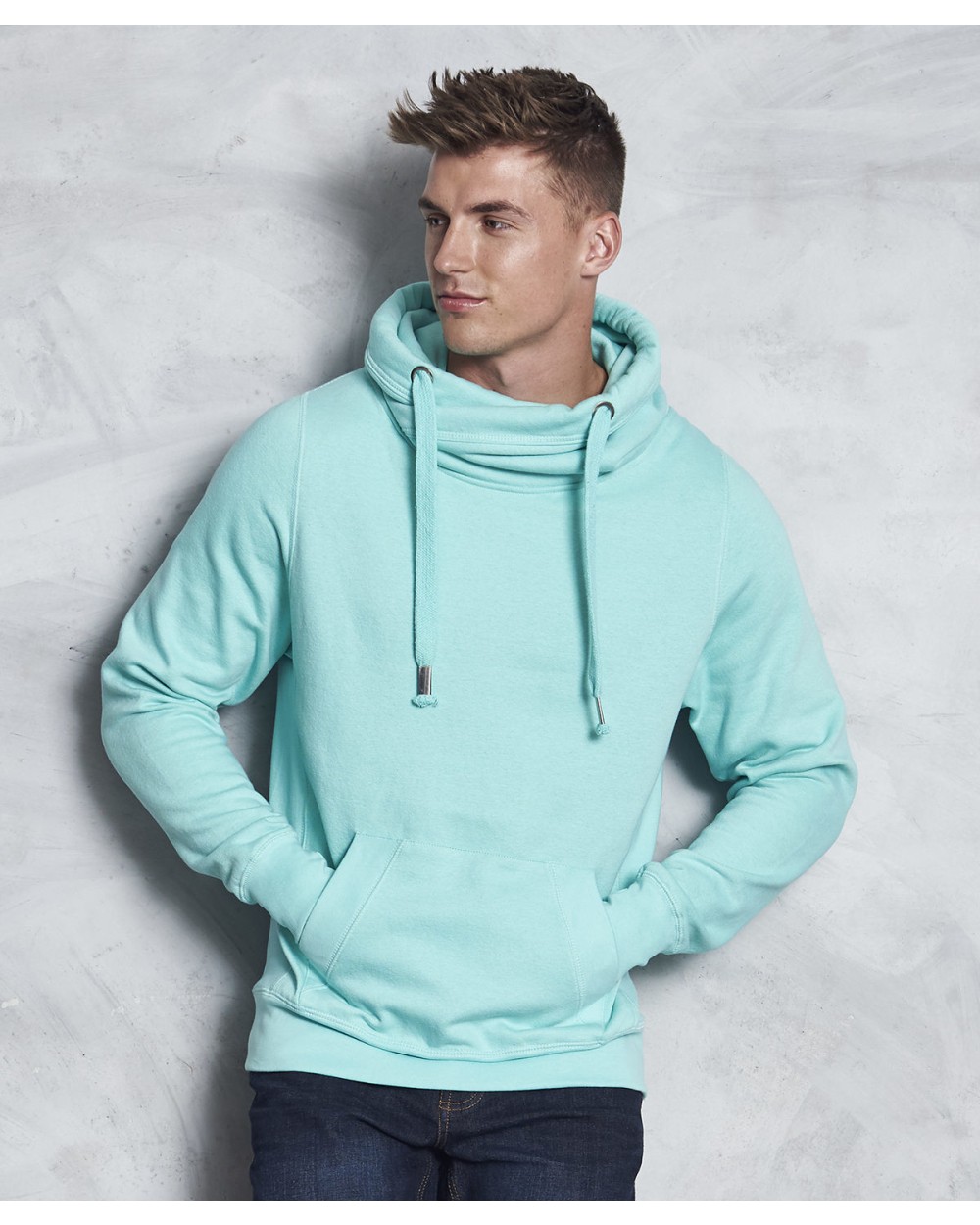 Sweaters & hoodies AWDIS CROSS NECK HOODIE voor bedrukking &amp; borduring