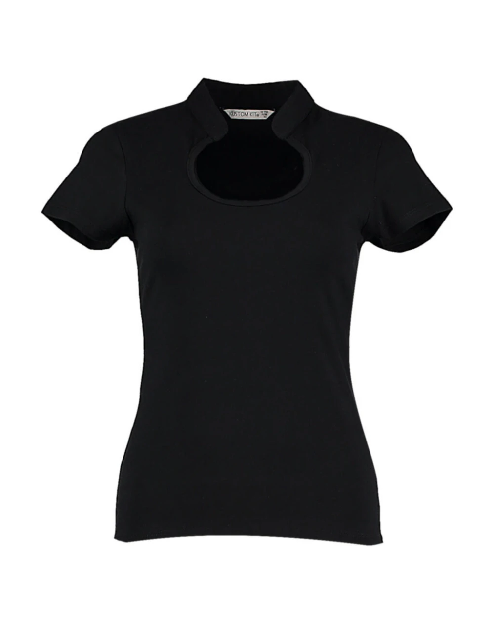 KUSTOM KIT Regular Fit Keyhole Neck Top T-Shirts personalisierbar