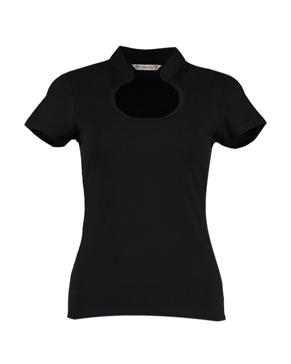 KUSTOM KIT Regular Fit Keyhole Neck Top T-Shirts personalisierbar