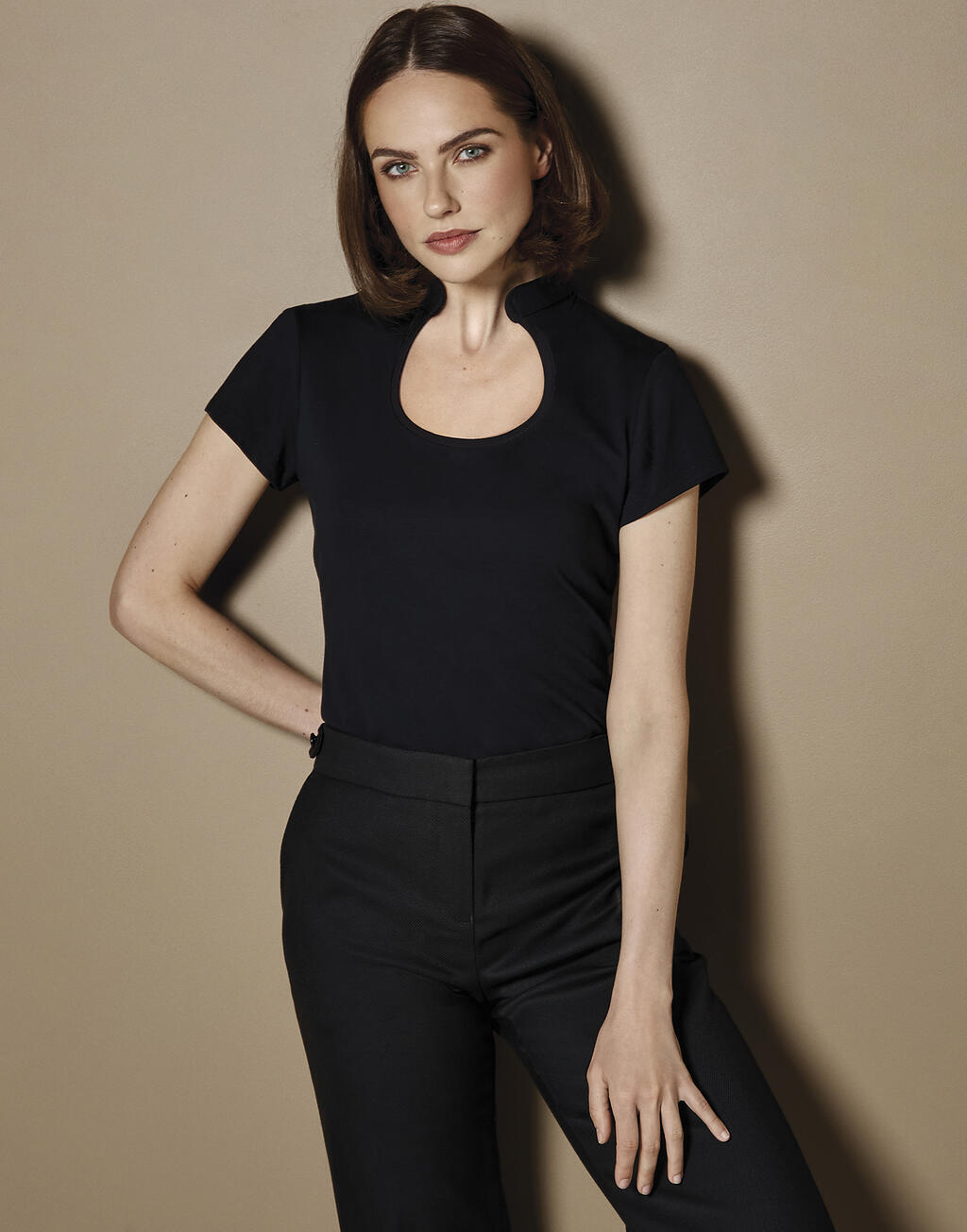 T-Shirts personnalisable KUSTOM KIT Regular Fit Keyhole Neck Top