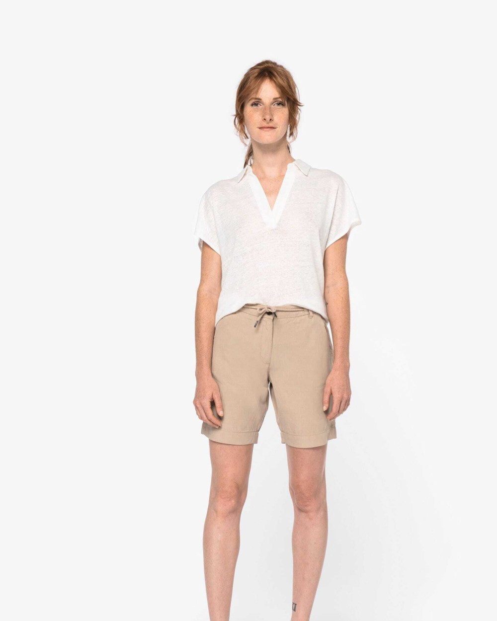 Bermuda's & Shorts NATIVE SPIRIT Damesbermuda Lyocell TENCEL™ voor bedrukking &amp; borduring