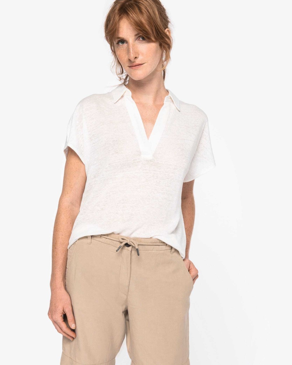 Bermuda's & Shorts NATIVE SPIRIT Damesbermuda Lyocell TENCEL™ voor bedrukking &amp; borduring
