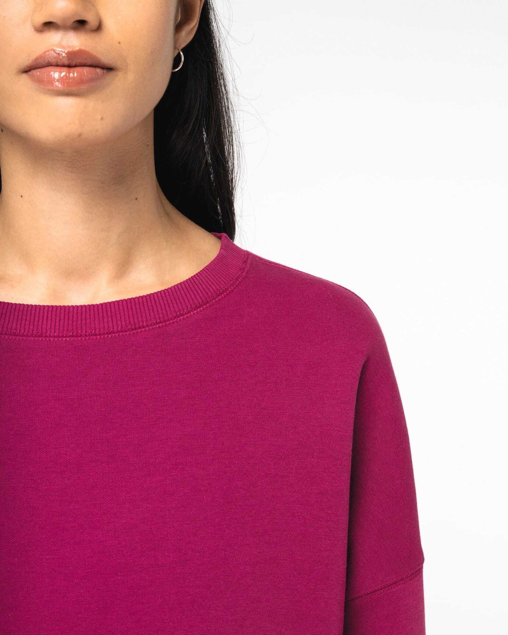 NATIVE SPIRIT Umweltfreundliches cropped Oversize Damen Sweatshirt mit Rundhalsausschnitt Sweatshirts personalisierbar